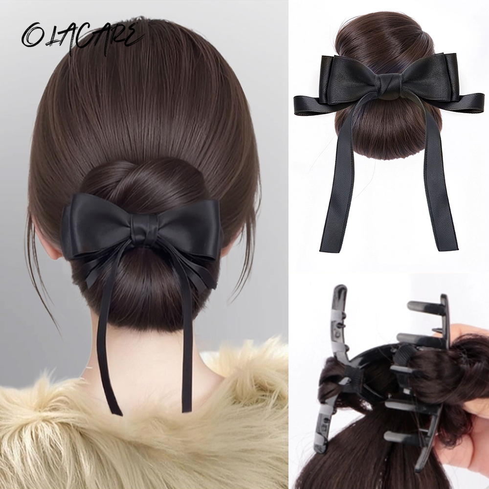 Claw Clip Messy Bun Hair Piece - Pince à cheveux synthétique avec nœud,