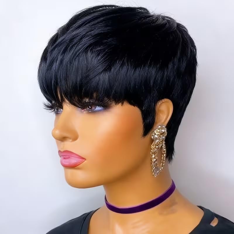 Short Pixie Cut Wig Human Hair Cheap - Perruques courtes en cheveux humains pour