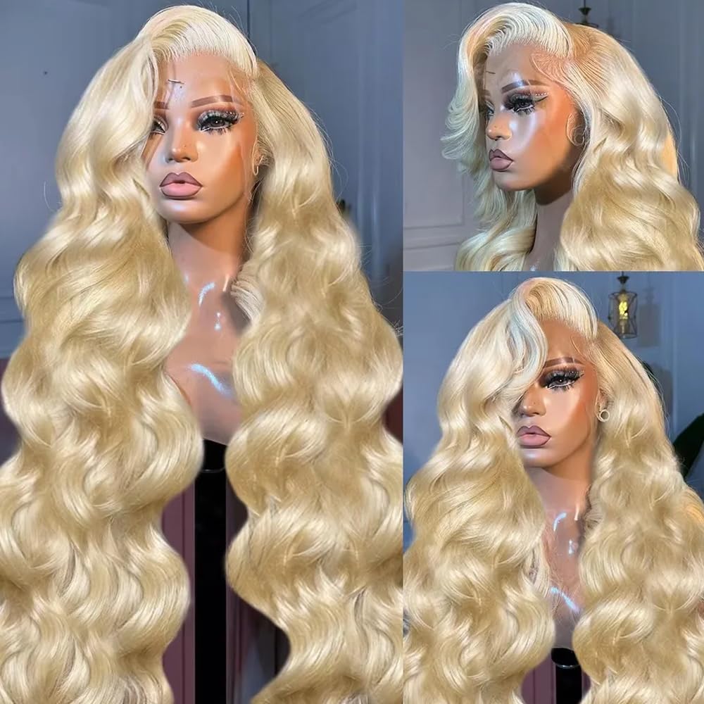 613 Blonde Body Wave Lace Front Wig - # Perruques de cheveux humains 613