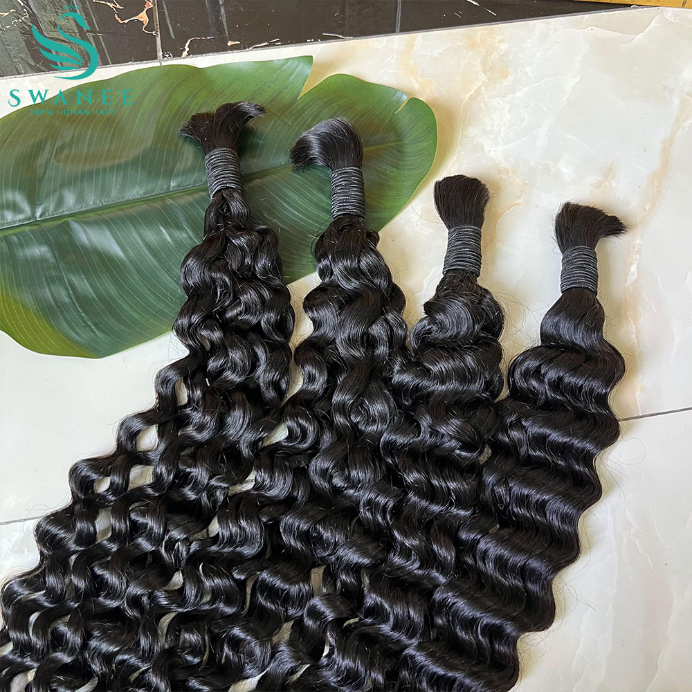 Water Wave Bulk Human Hair For Braiding - Cheveux humains 100% naturels Water Wave
