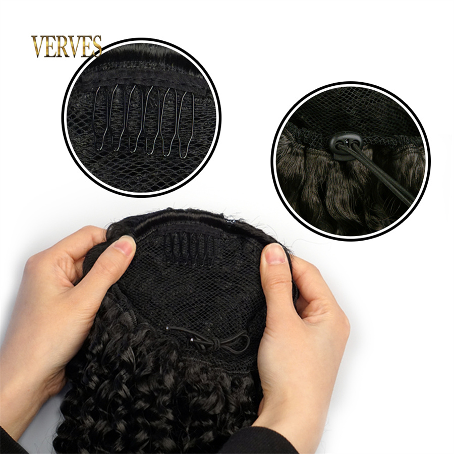 VERVES cordon synthétique bouf - Drawstring Afro Curly Puff Ponytail avis et prix