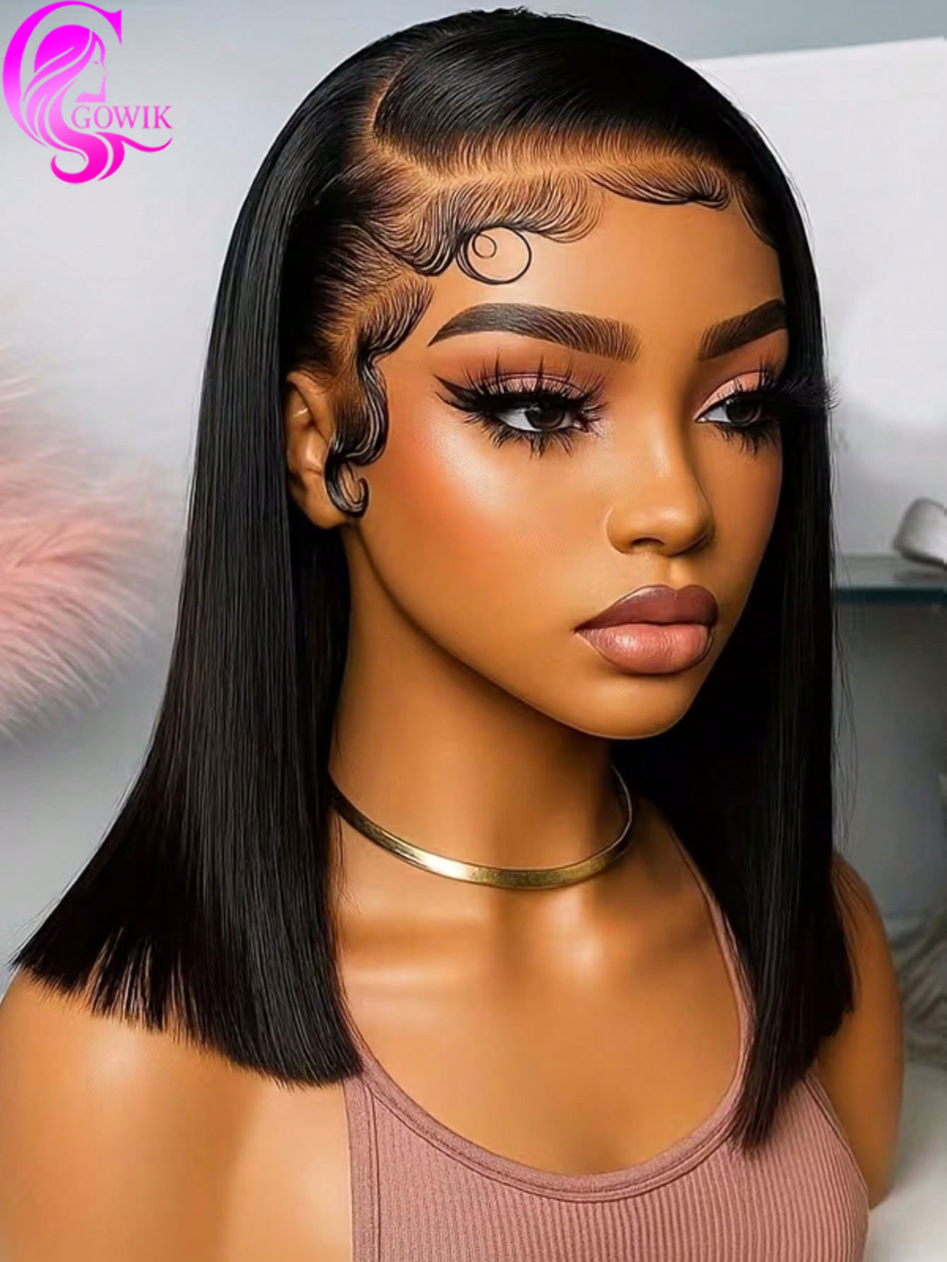 Perruques Gowik à densité 250  - Pre Parted 13X4 Lace Front Bob Wig avis et prix