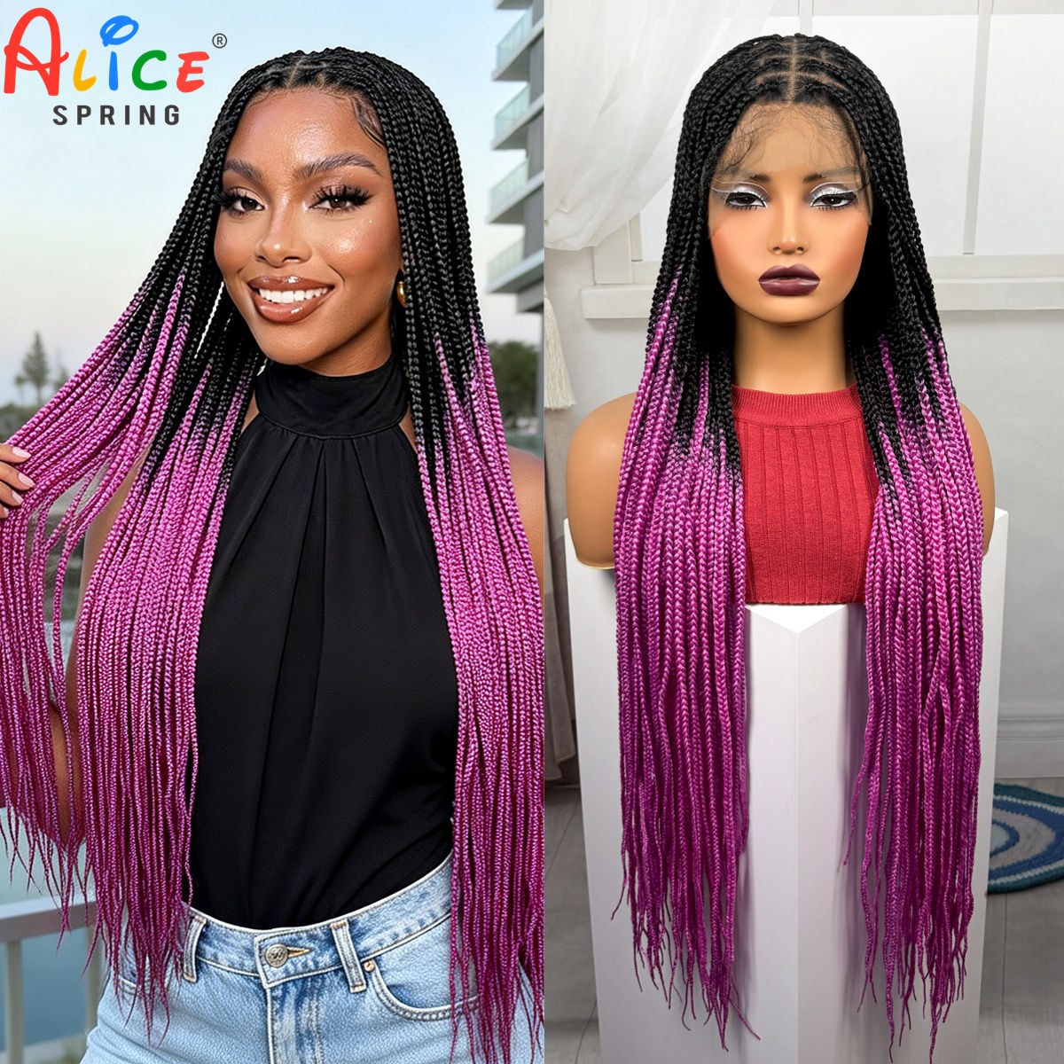 Perruques tressées synthétique - Synthetic Braided Wigs For Black Women avis et prix