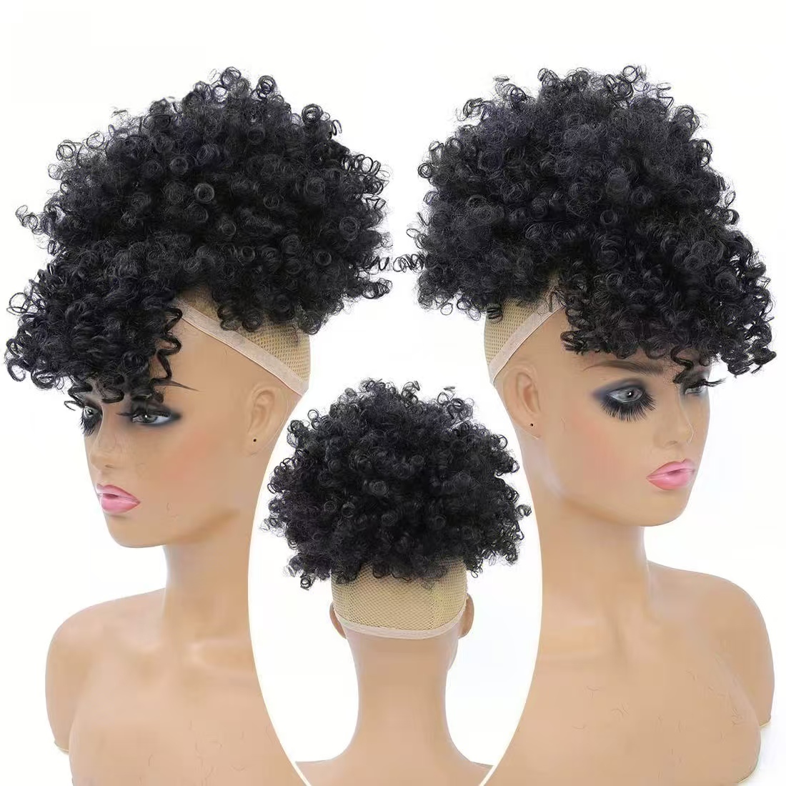 Queue de cheval courte à cordo - Drawstring Afro Curly Puff Ponytail avis et prix