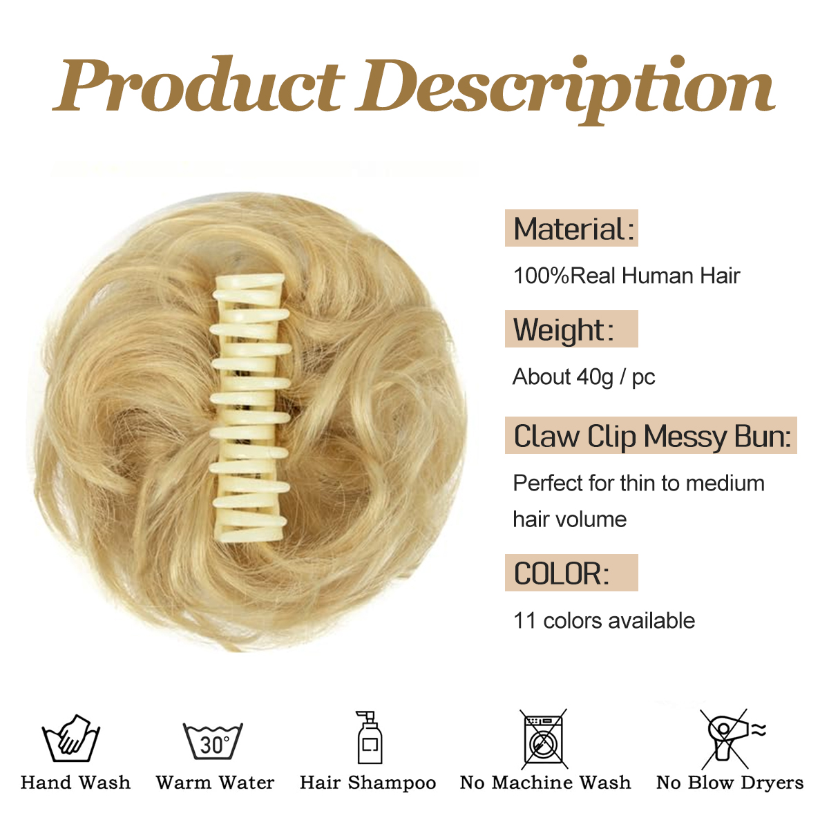 Chignon en désordre cheveux on - Claw Clip Messy Bun Hair Piece avis et prix