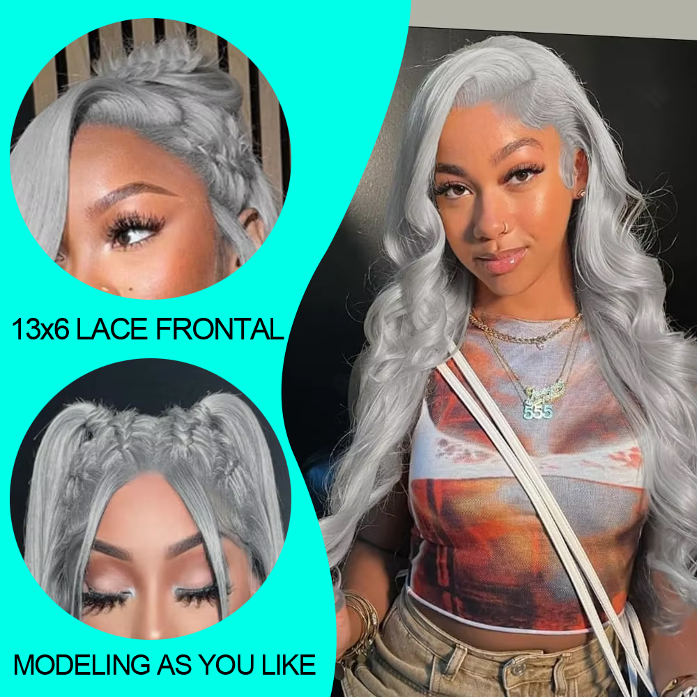 Cosplay vague de corps argent  - 613 Blonde Body Wave Lace Front Wig avis et prix