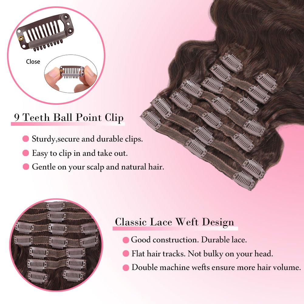 # 4 Clips de vague de corps br - Seamless Clip In Hair Extensions Human Hair avis et prix