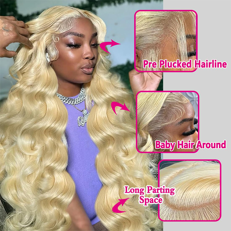 Perruque frontale en dentelle  - 613 Blonde Body Wave Lace Front Wig avis et prix