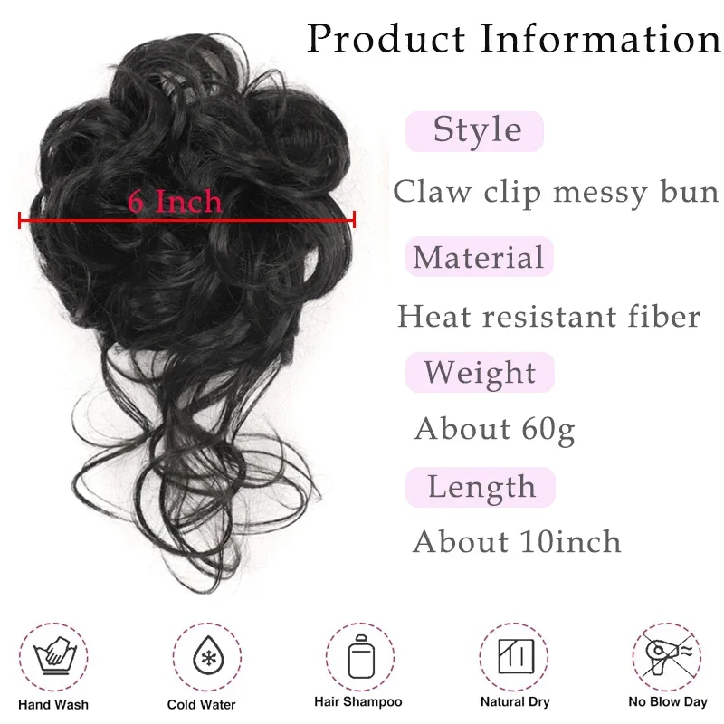 Cheveux en désordre Chignon pi - Claw Clip Messy Bun Hair Piece avis et prix