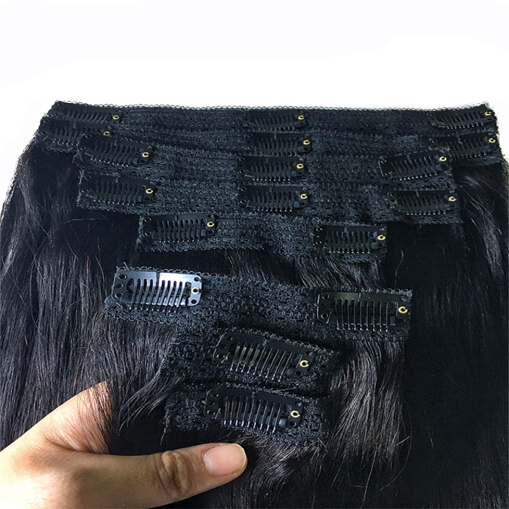 Clip droit naturel dans les Ex - Seamless Clip In Hair Extensions Human Hair avis et prix