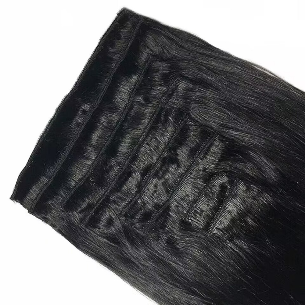Clip droit naturel dans les Ex - Seamless Clip In Hair Extensions Human Hair avis et prix