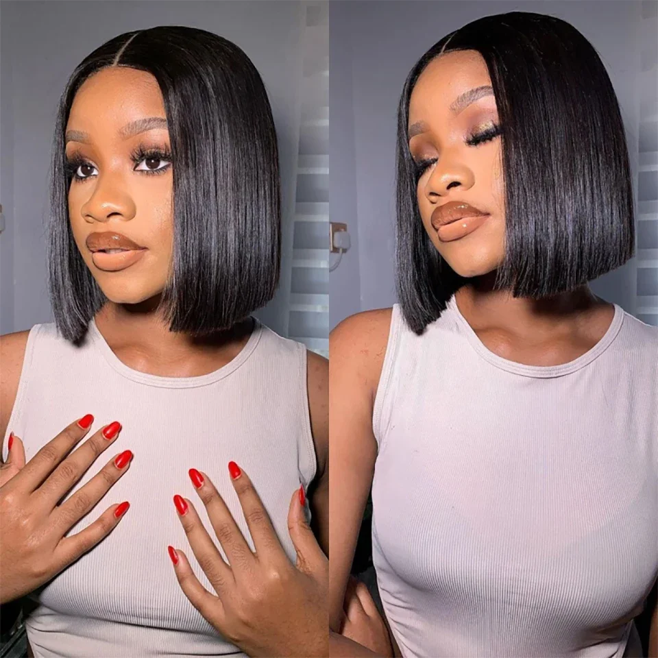 Perruques Bob courtes droites  - Glueless Wear And Go Human Hair Wig avis et prix
