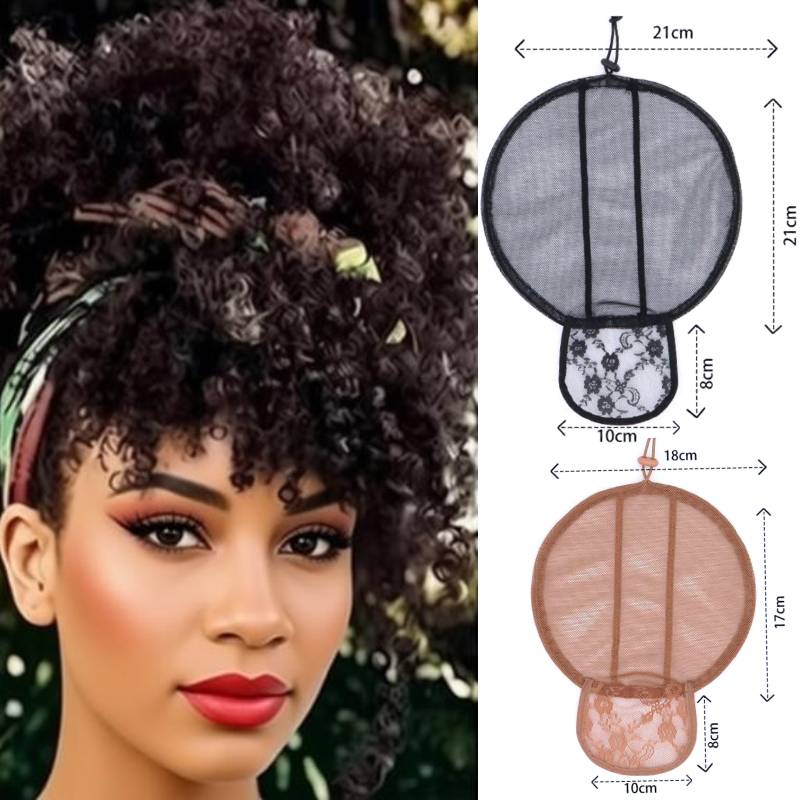 Bonnet en filet afro réglable  - Drawstring Afro Curly Puff Ponytail avis et prix