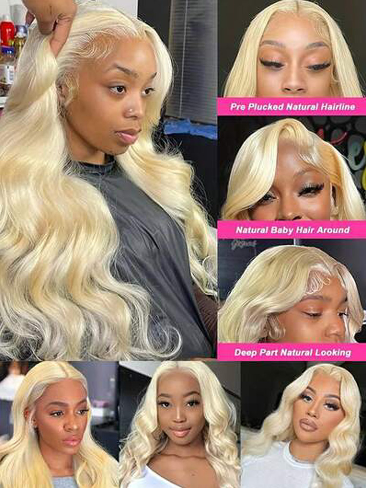 Perruques de cheveux humains c - 613 Blonde Body Wave Lace Front Wig avis et prix