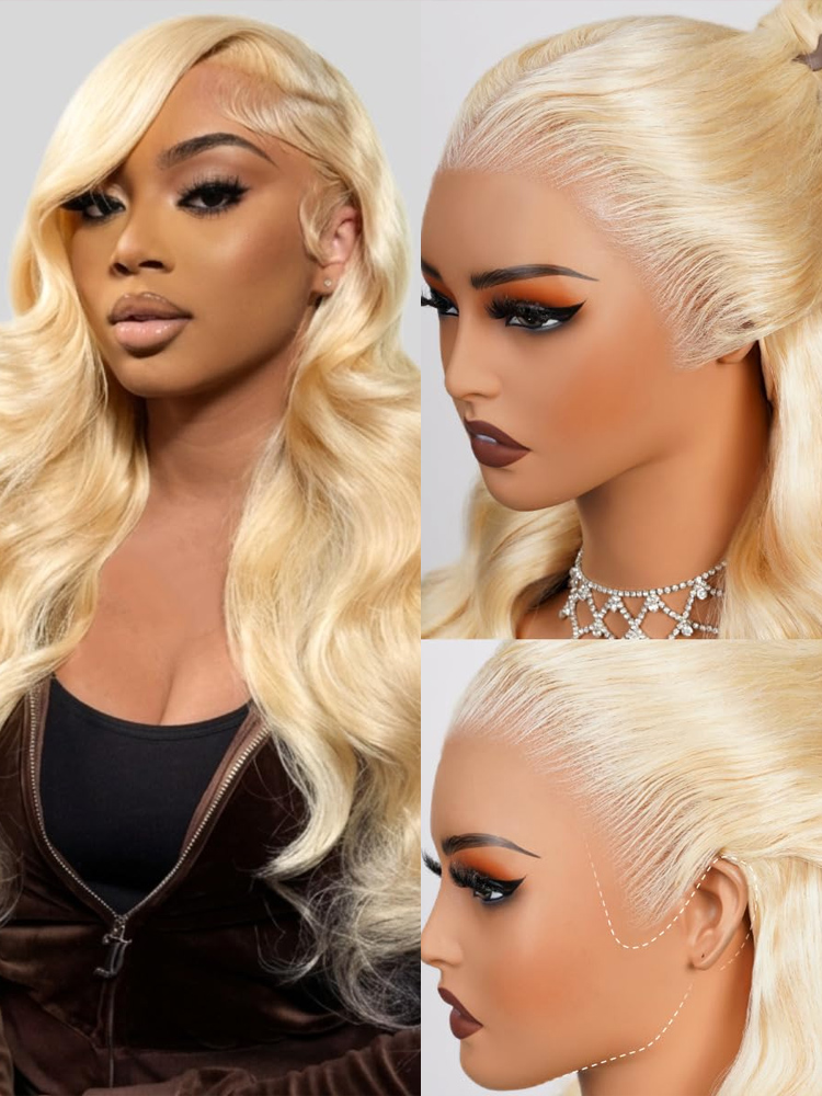 Perruques de cheveux humains c - 613 Blonde Body Wave Lace Front Wig avis et prix