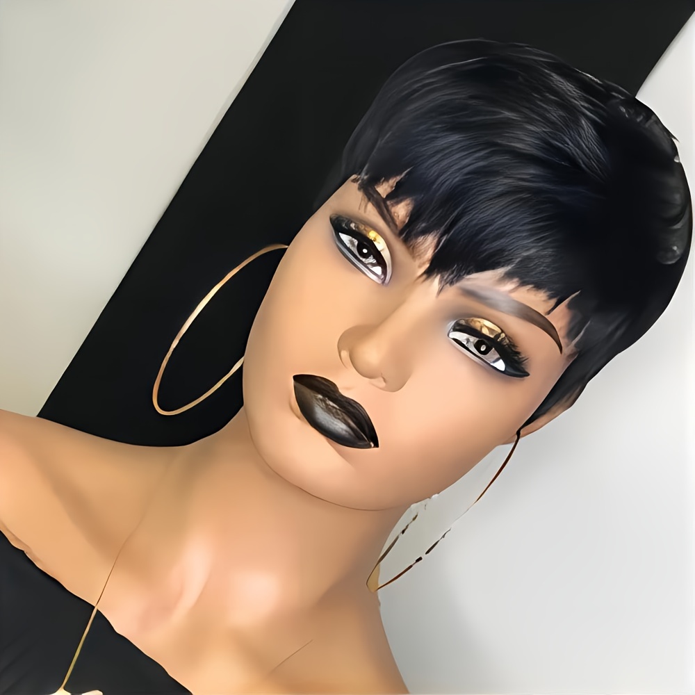 Perruque courte Pixie cheveux  - Short Pixie Cut Wig Human Hair Cheap avis et prix