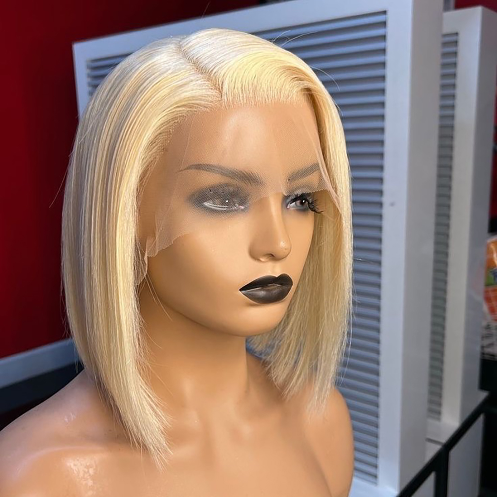 Perruque Bob Courte Lisse Blon - Pre Parted 13X4 Lace Front Bob Wig avis et prix