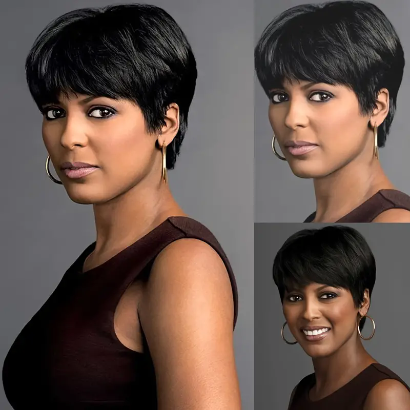 Perruque courte coupe pixie en - Short Pixie Cut Wig Human Hair Cheap avis et prix