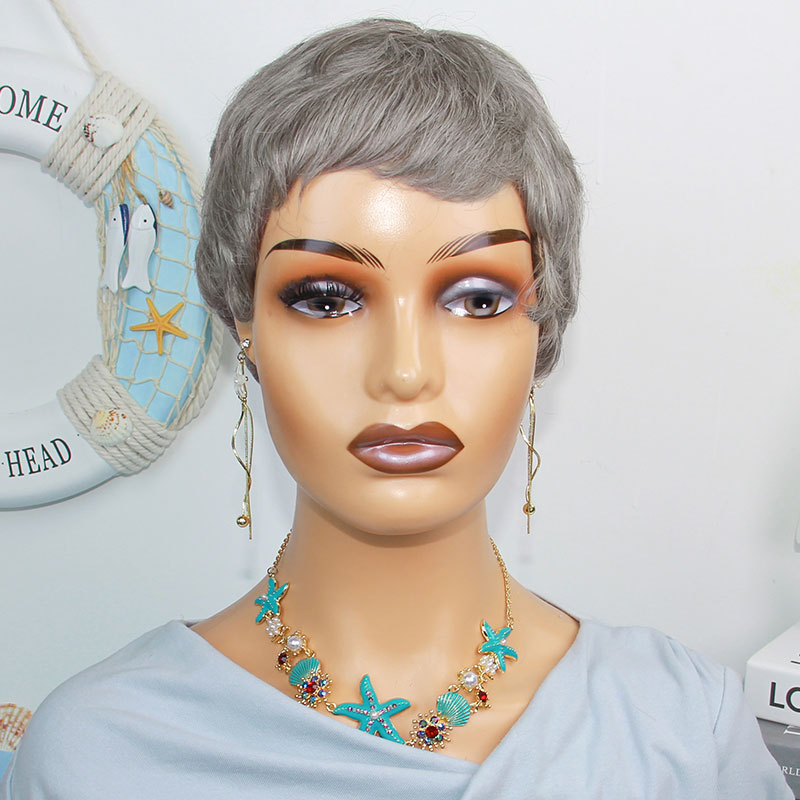 Perruques courtes et droites e - Short Pixie Cut Wig Human Hair Cheap avis et prix