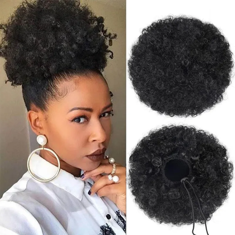 Chignon Afro Puff avec cordon  - Drawstring Afro Curly Puff Ponytail avis et prix